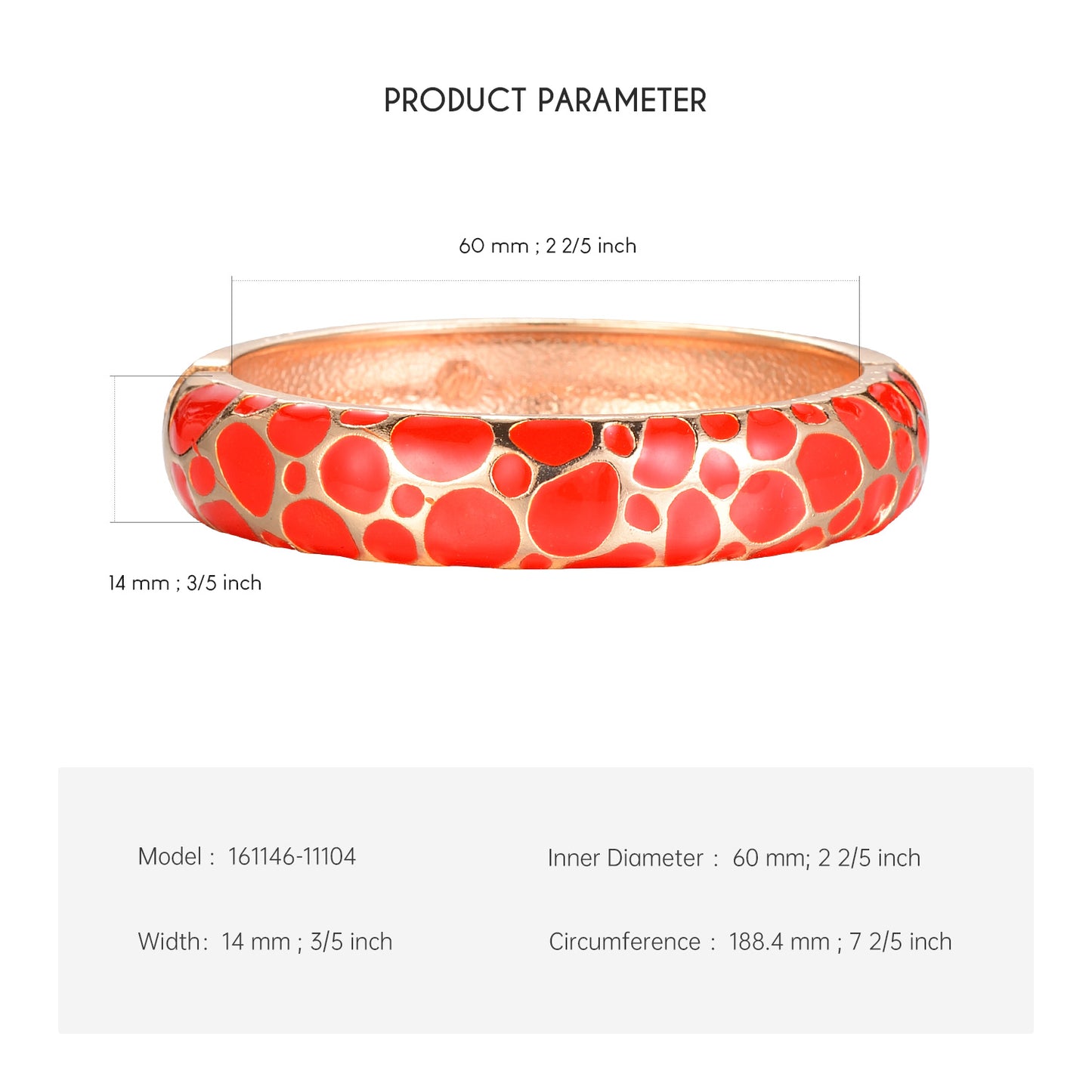 UJOY Cloisonne Bangle Bracelet with Colored Texture Gifts for Women Girls 161146