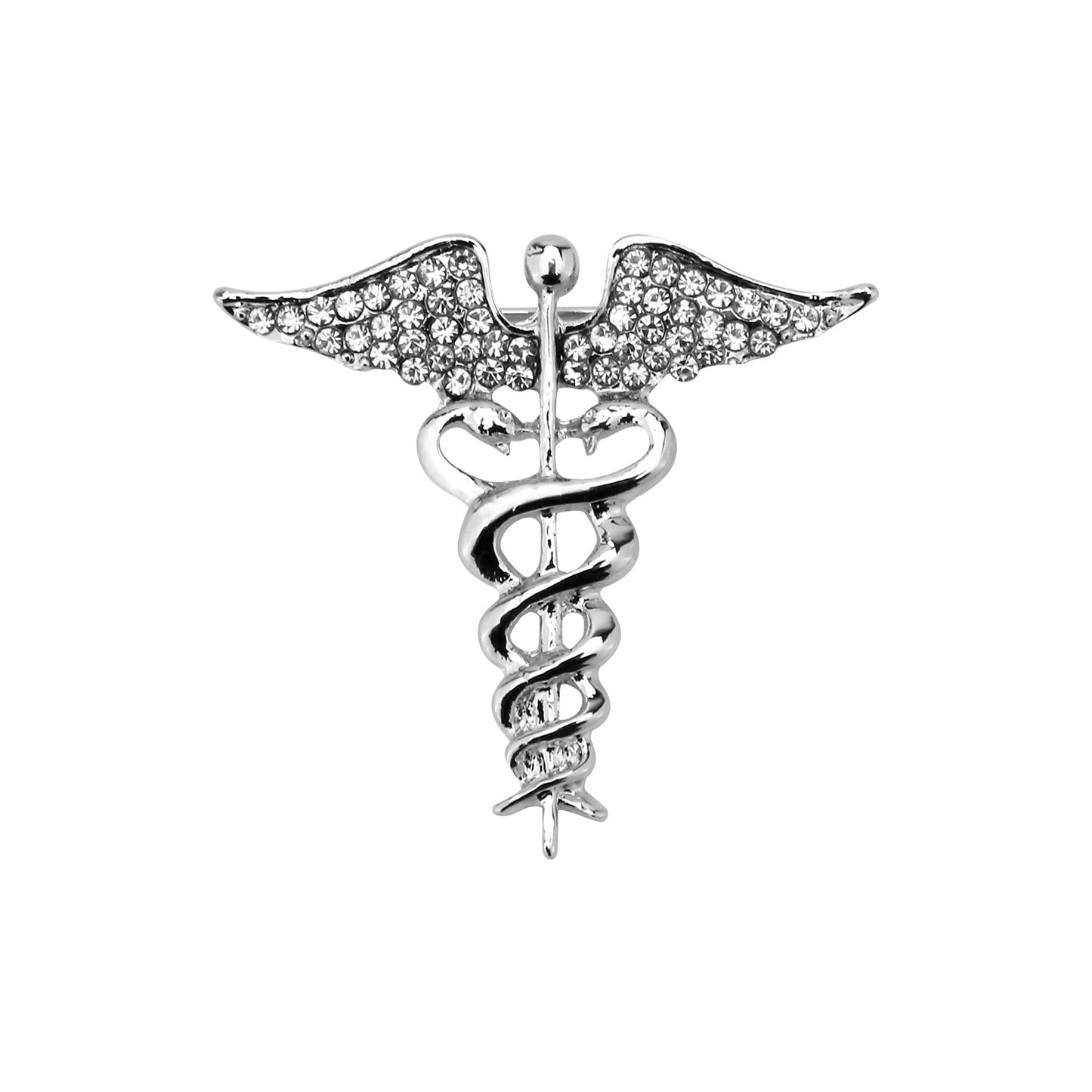 UJOY Angel Wings Crystal Brooch Silver Stylish and Elegant Brooch Gifts for Men and Women
