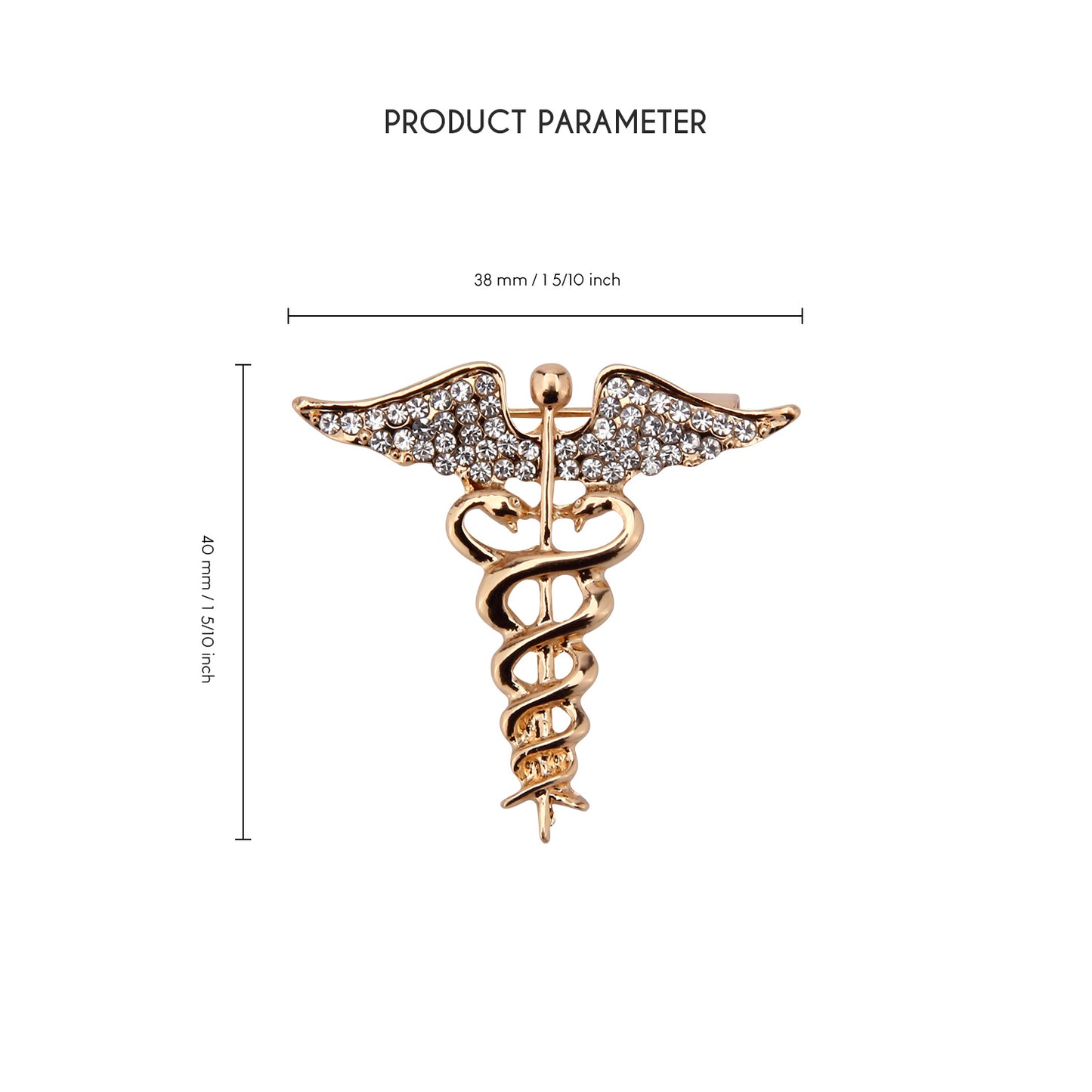 UJOY Angel Wings Crystal Brooch Silver Stylish and Elegant Brooch Gifts for Men and Women
