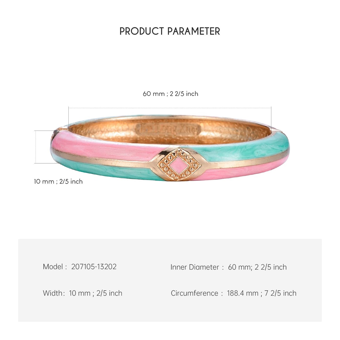 UJOY Cloisonne Bangle Cloisonne Bangle Colorful Bracelet Gifts for Women Girls 207105