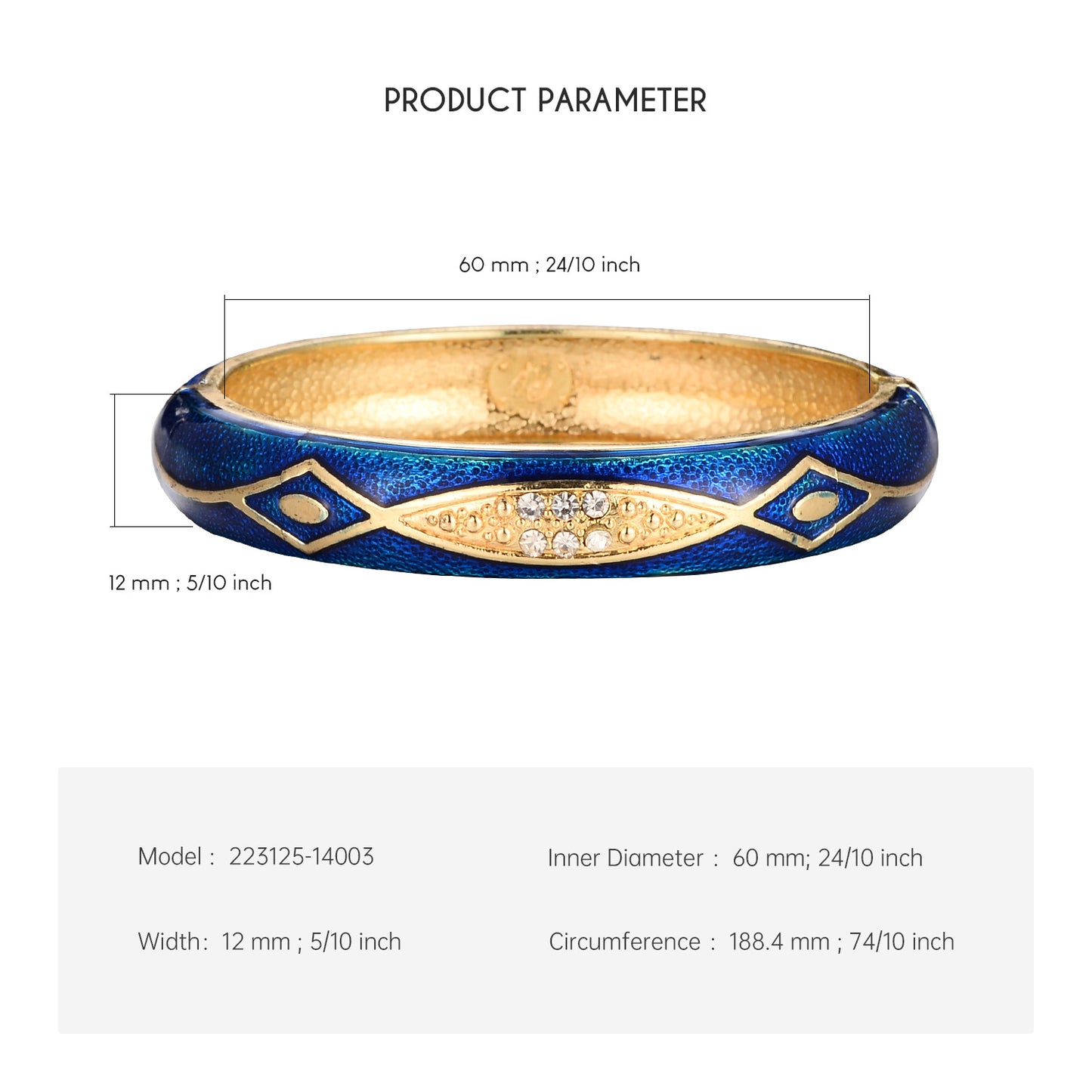 UJOY Cloisonne Bangle Emerald Bracelet Set in Rose Gold Gifts for Women Girls 223125