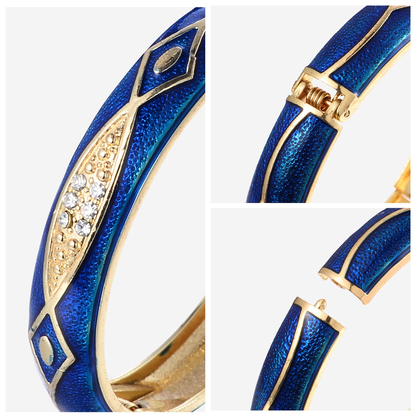 UJOY Cloisonne Bangle Emerald Bracelet Set in Rose Gold Gifts for Women Girls 223125