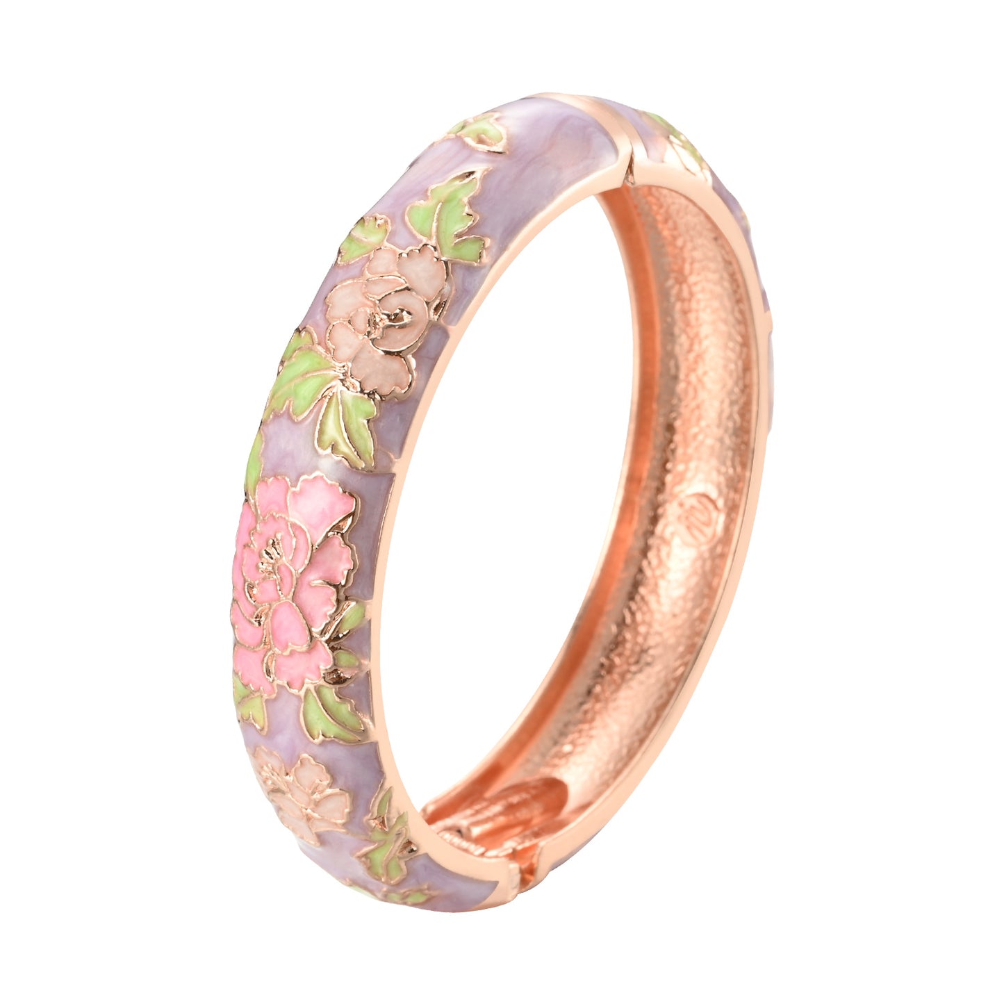 UJOY Different Colors Enamel Jewelry Set Golden Flower Engraved 8 PCS Cloisonne Bracelets in a Box