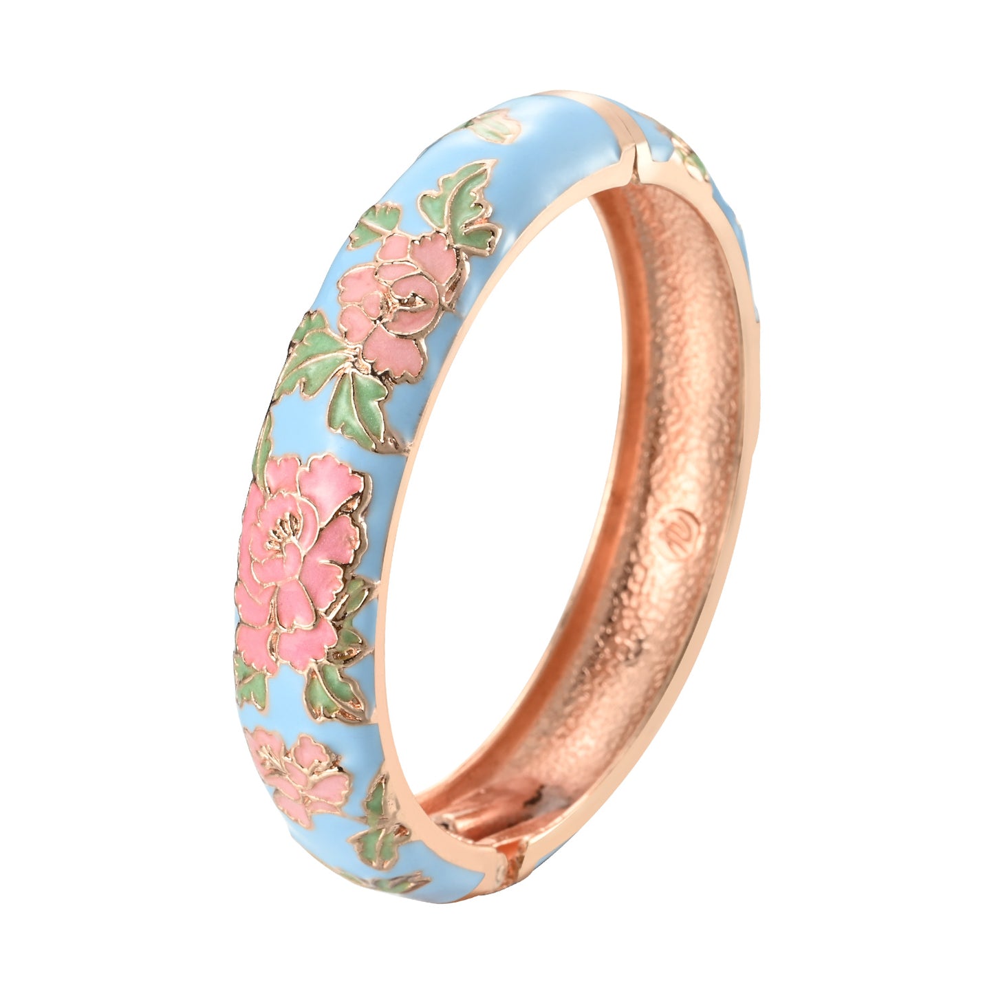 UJOY Different Colors Enamel Jewelry Set Golden Flower Engraved 8 PCS Cloisonne Bracelets in a Box