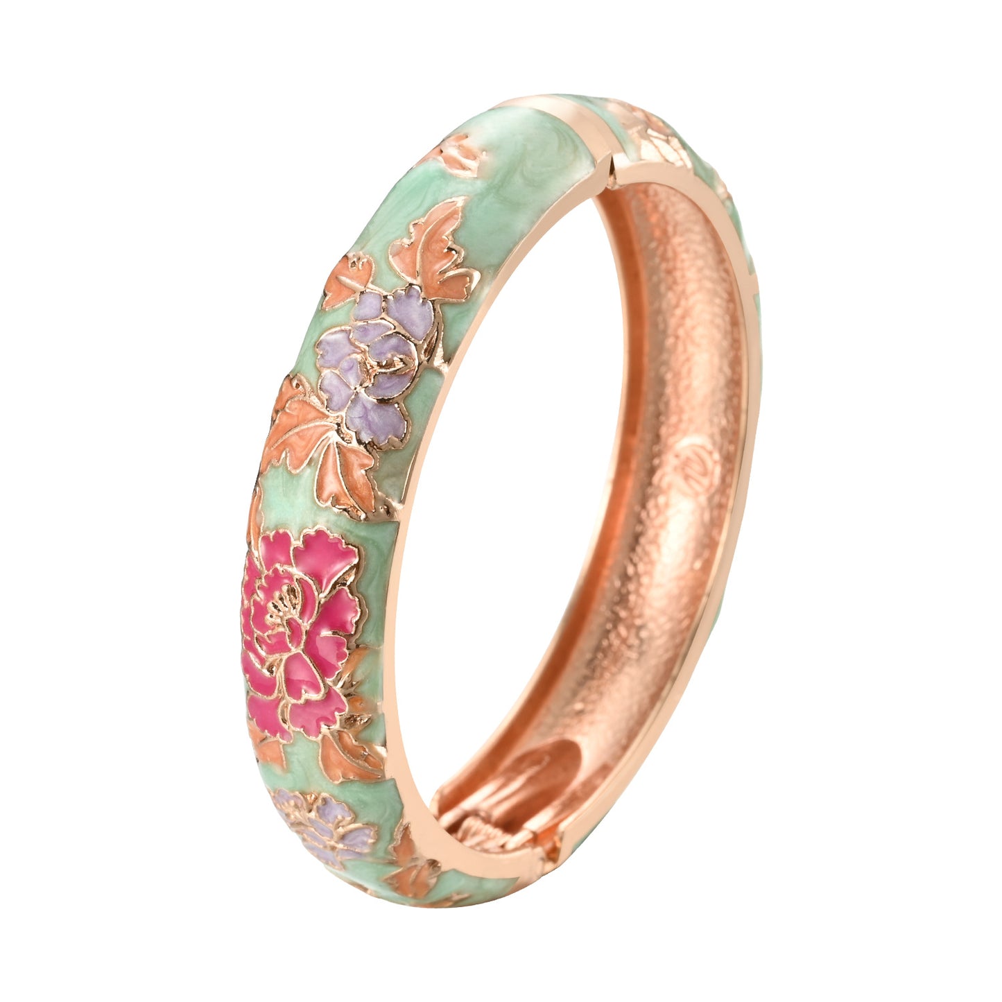 UJOY Different Colors Enamel Jewelry Set Golden Flower Engraved 8 PCS Cloisonne Bracelets in a Box