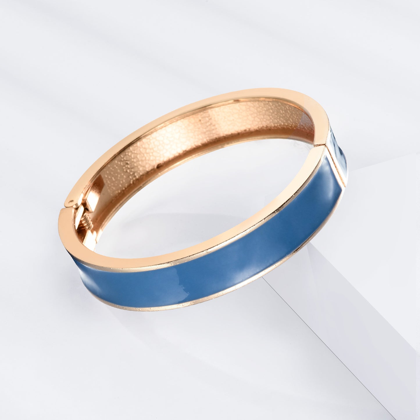 UJOY Cloisonne Bracelet Openable Hinge Gold Cuff Enamel Flower Bangle Jewelry Gift for Women