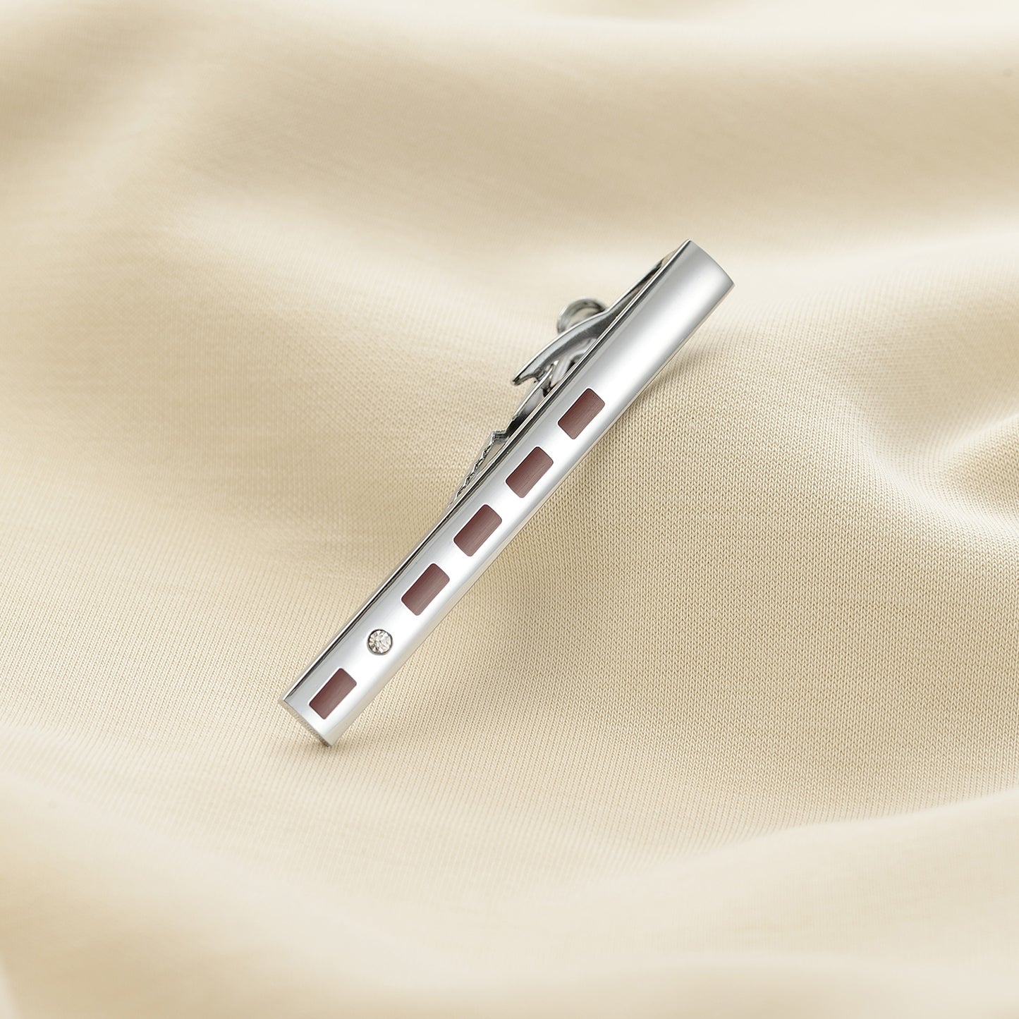 UJOY Tie Clips for Men, 3 Pcs Tie Bars Pinch Clip Set Silver Black 2.3 Inches Business Shirt Necktie Parts