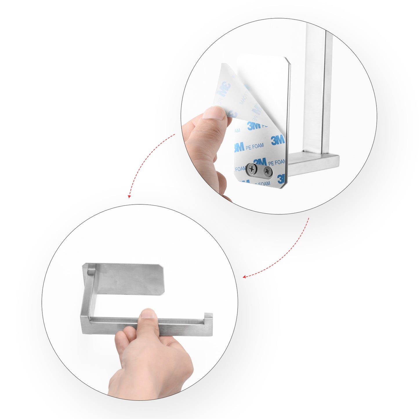 SARIHOSY Stainless Steel Silver Toilet Paper Holder Self Adhesive Tissue Paper Holder for Kitchen Bathroom Roll Paper Accessory
