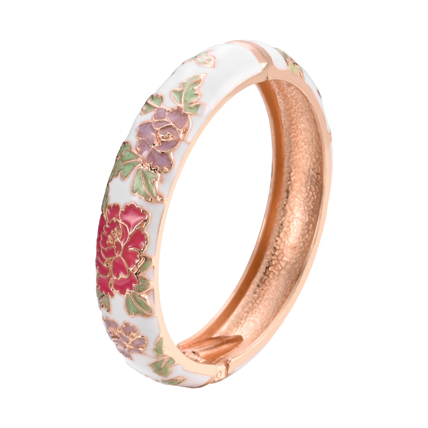 UJOY Different Colors Enamel Jewelry Set Golden Flower Engraved 8 PCS Cloisonne Bracelets in a Box
