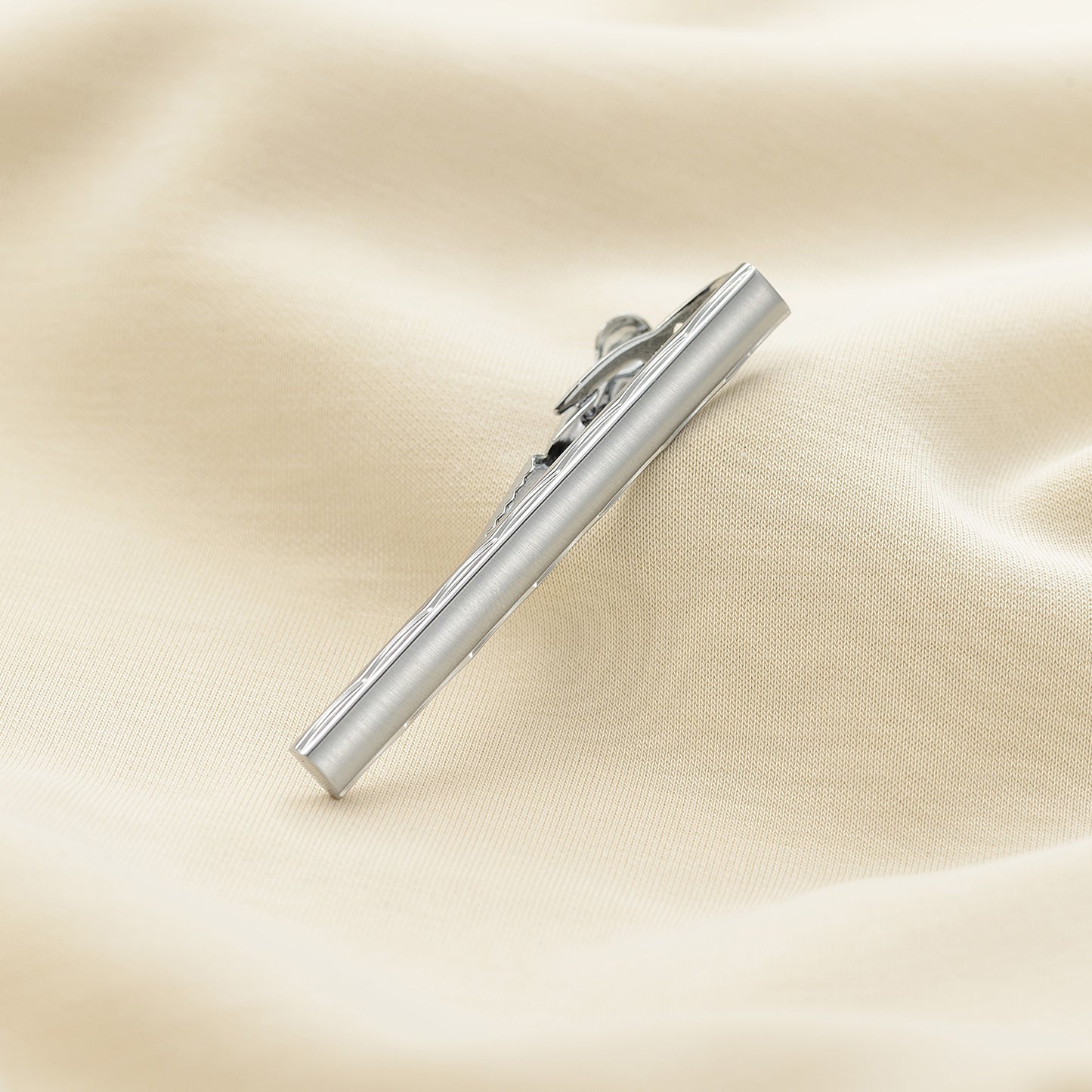 UJOY Tie Clips for Men, 3 Pcs Tie Bars Pinch Clip Set Silver Black 2.3 Inches Business Shirt Necktie Parts
