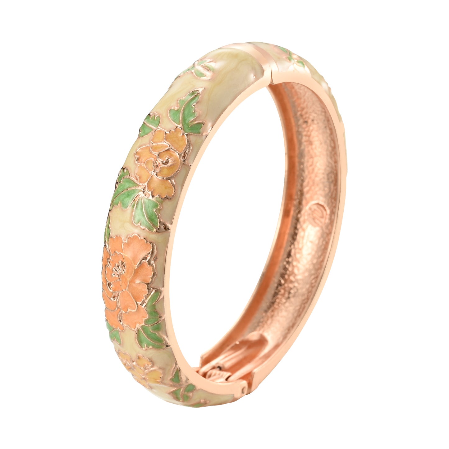 UJOY Different Colors Enamel Jewelry Set Golden Flower Engraved 8 PCS Cloisonne Bracelets in a Box