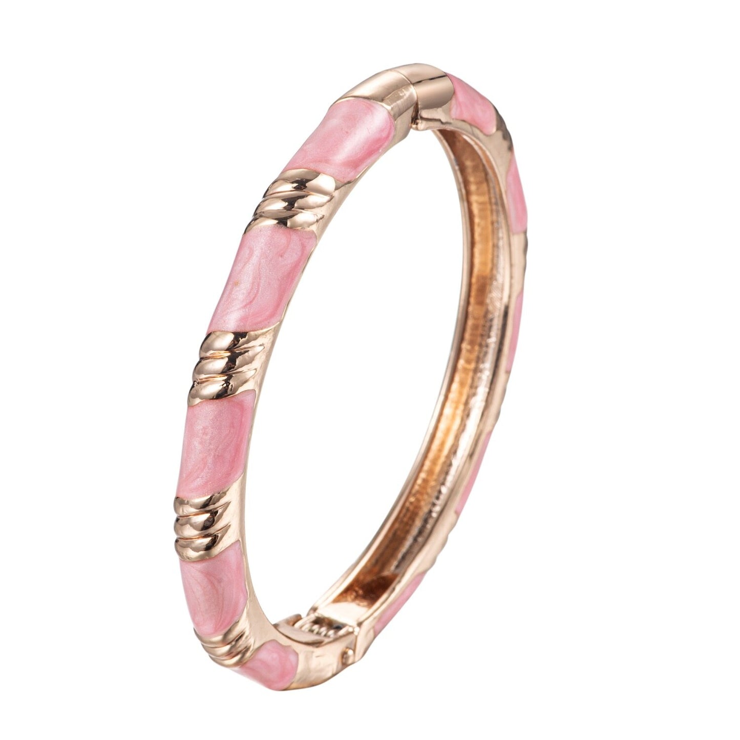 UJOY Elegant Bangles For Baby And Child Gift Accessories Cute Gold-Color Plated Enamel Bracelets