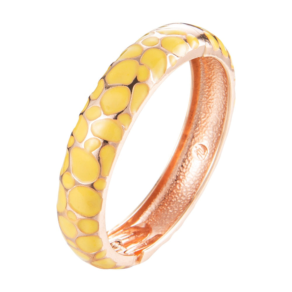 UJOY Enameled Bangle On Hand Geometric Bracelets For Women Cuff Femal Bangles Classic Designer Jewelry Accessories Vintage Gifts