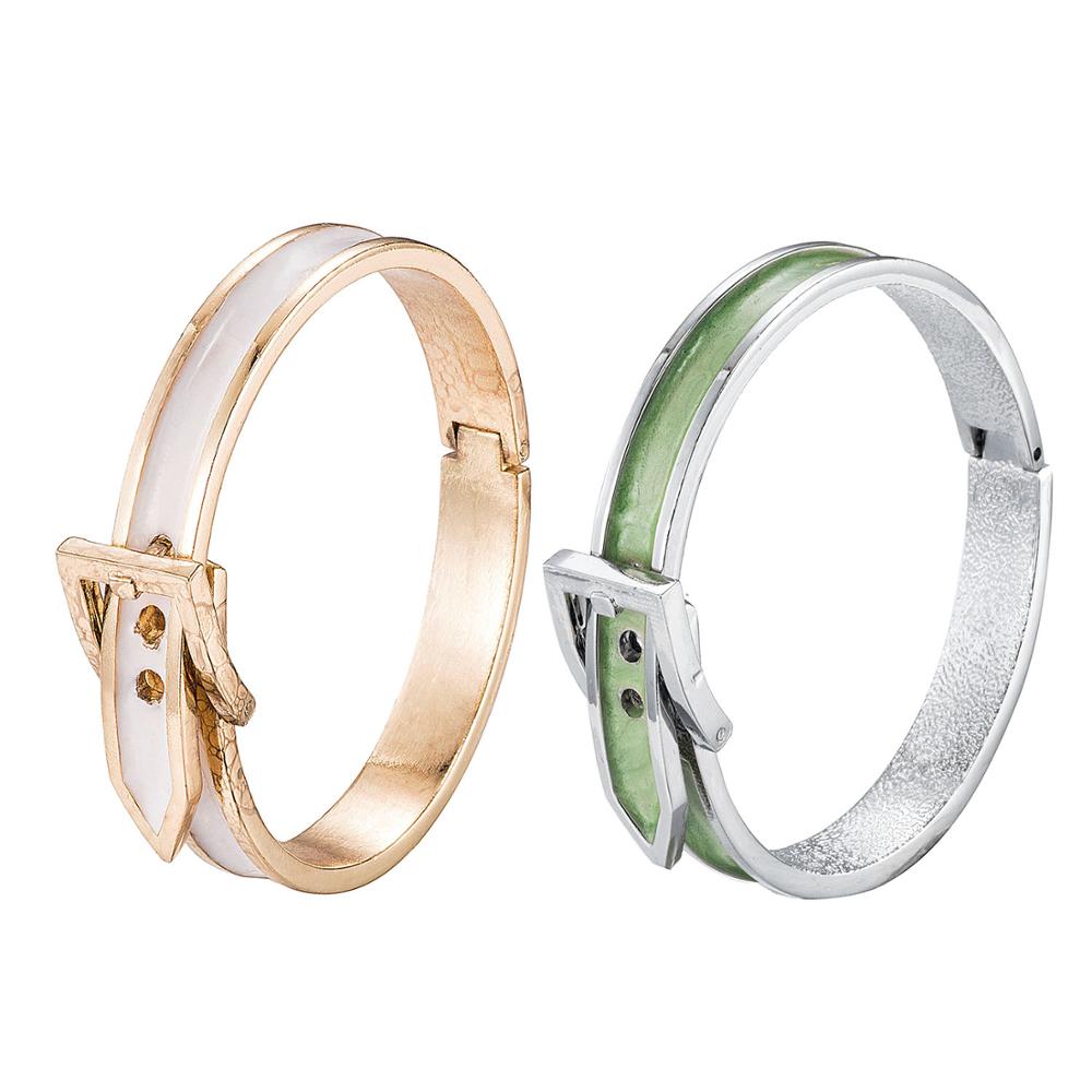 UJOY Belt Design Bracelet Light Green in Silver Gold White Tone Trendy Jewelry 7742