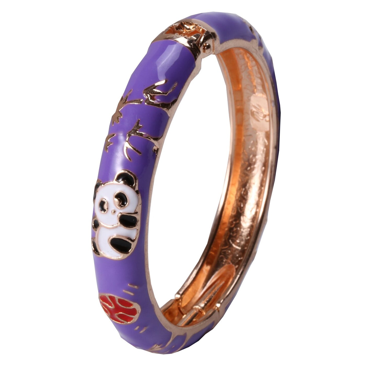 Ujoy Bracelet Lovely China Panda Bangle Fashion Jewelry Girl's Accessories Baby's Gift Enamel Hinge Colorful 55D01