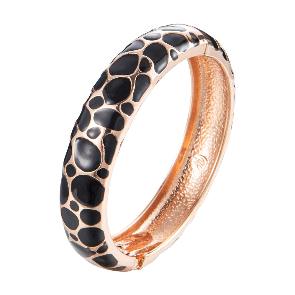 UJOY Enameled Bangle On Hand Geometric Bracelets For Women Cuff Femal Bangles Classic Designer Jewelry Accessories Vintage Gifts