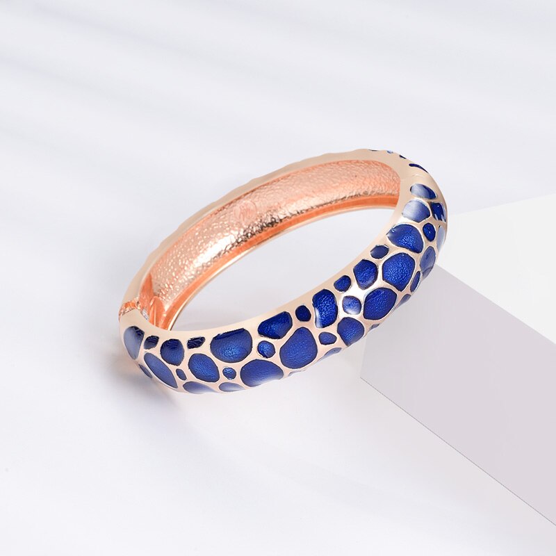 UJOY Enameled Bangle On Hand Geometric Bracelets For Women Cuff Femal Bangles Classic Designer Jewelry Accessories Vintage Gifts