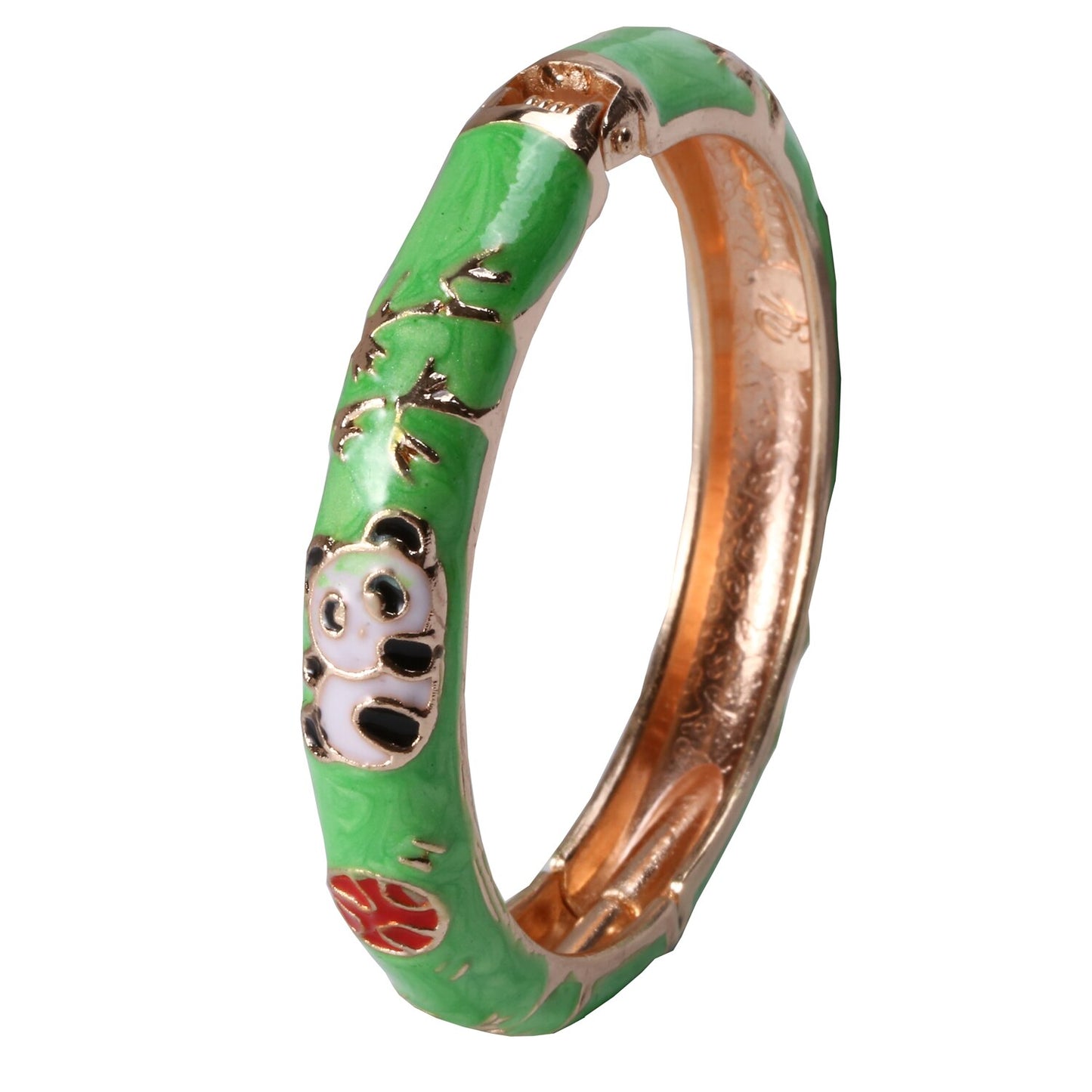 Ujoy Bracelet Lovely China Panda Bangle Fashion Jewelry Girl's Accessories Baby's Gift Enamel Hinge Colorful 55D01