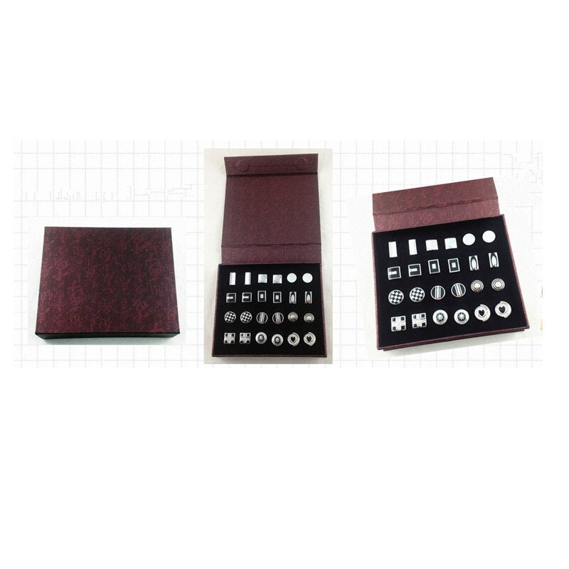 UJOY 12 pair Chinese Red Pattern classic cufflinks storage box Paper made Velvet inner gift box CTB201