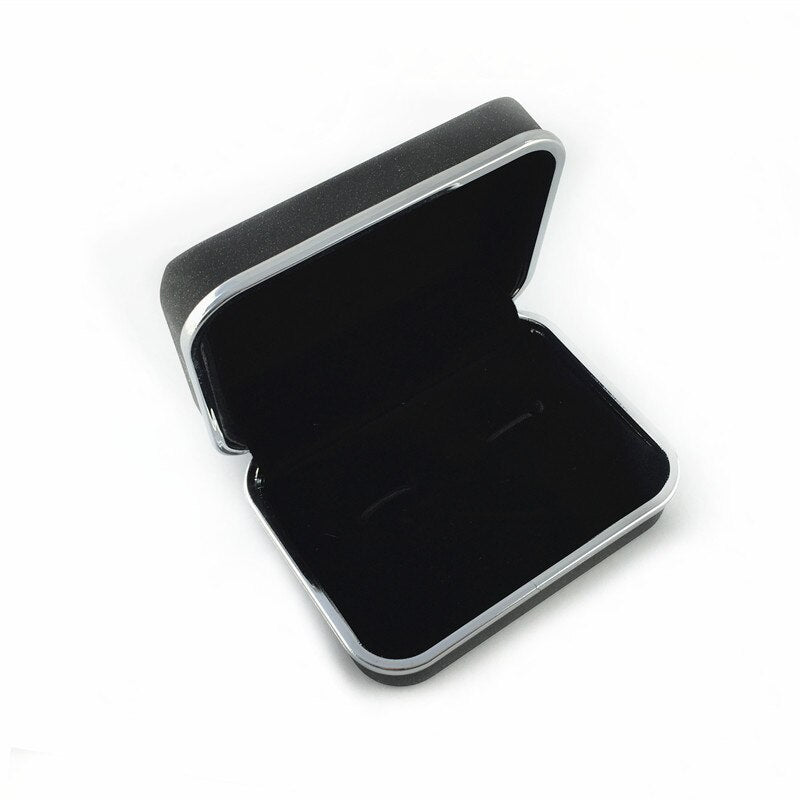 UJOY Black cufflinks boxes for man shinning classic design plastic box velvet inner high quality gift box CTB015