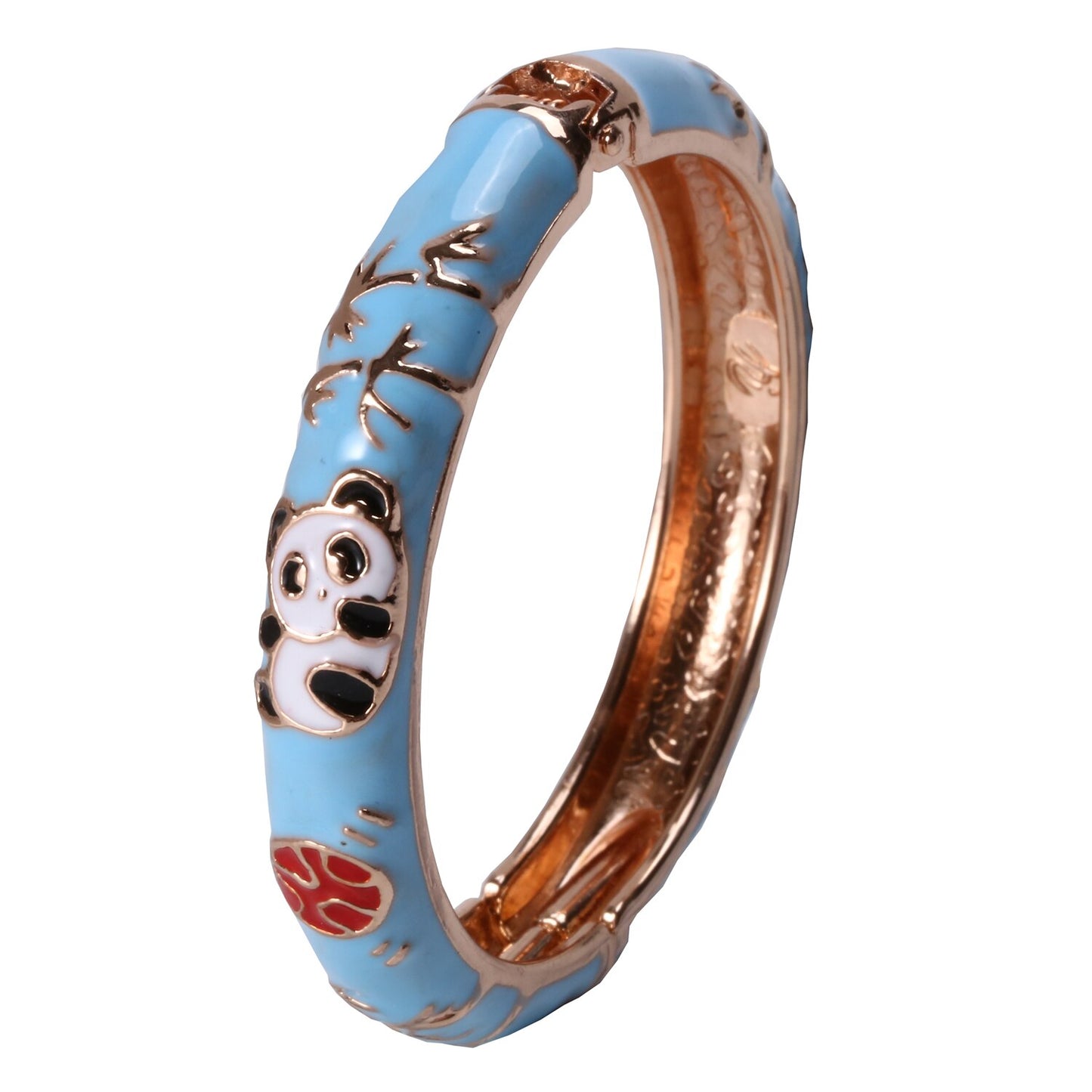 Ujoy Bracelet Lovely China Panda Bangle Fashion Jewelry Girl's Accessories Baby's Gift Enamel Hinge Colorful 55D01