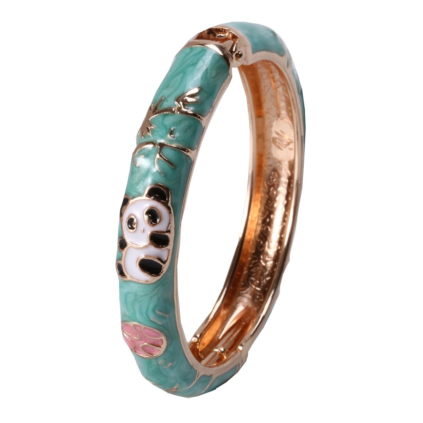 Ujoy Bracelet Lovely China Panda Bangle Fashion Jewelry Girl's Accessories Baby's Gift Enamel Hinge Colorful 55D01