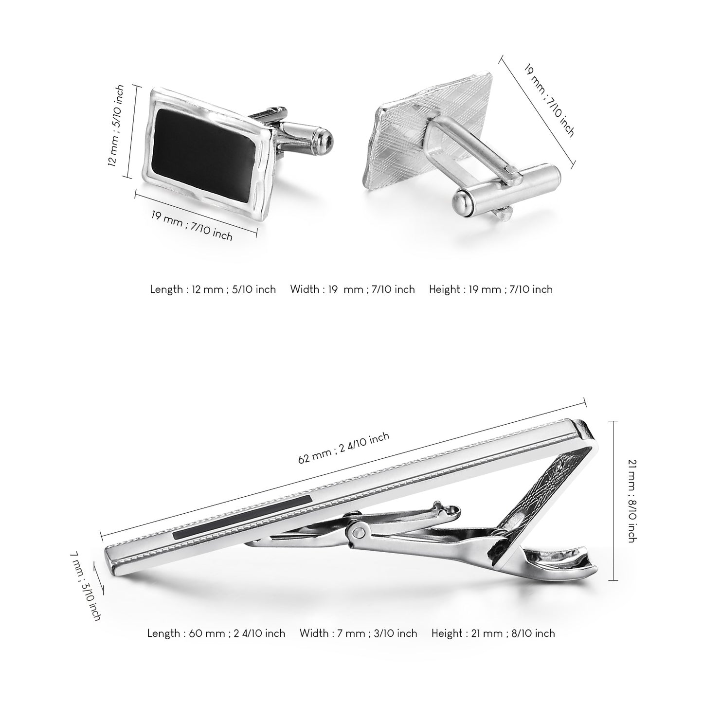 UJOY Cufflinks and Studs Set Blanks Shirt Tuxedo Buttons Packed in Cufflink Box for Men