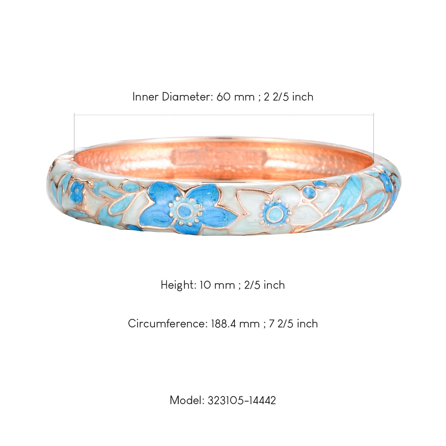 UJOY Colors Handcraft Jewelry Cloisonne Bracelet Enamel Flowers Spring Hinged Womens Bangles