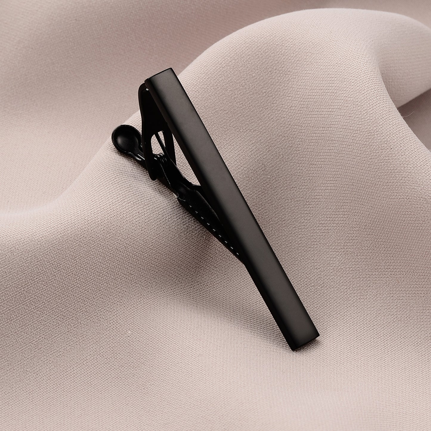 UJOY Tie Clips for Men, 4 Pcs Tie Bars Pinch Clip Set Silver Black 2.3 Inches Business Shirt Necktie Parts