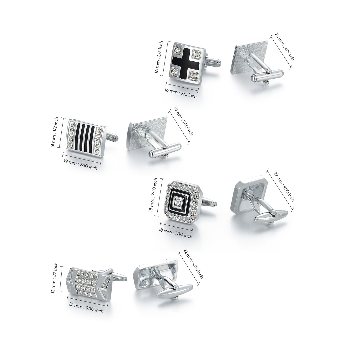 UJOY Tie Clip Shirts Cufflinks Combo Set Business Parts Necktie Pins Bars Cuff Links Box for Men