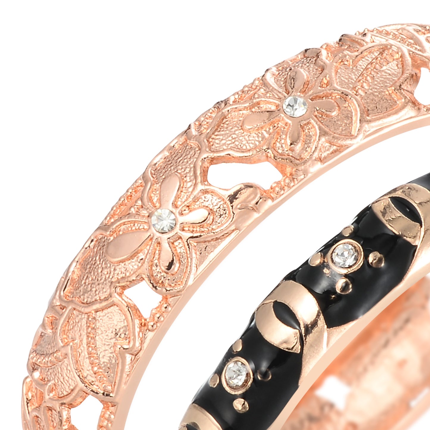UJOY Set of Fashion Cloisonne Bracelets Gold Plated Butterfly Filigree Enameled Womens Gifts Bangles