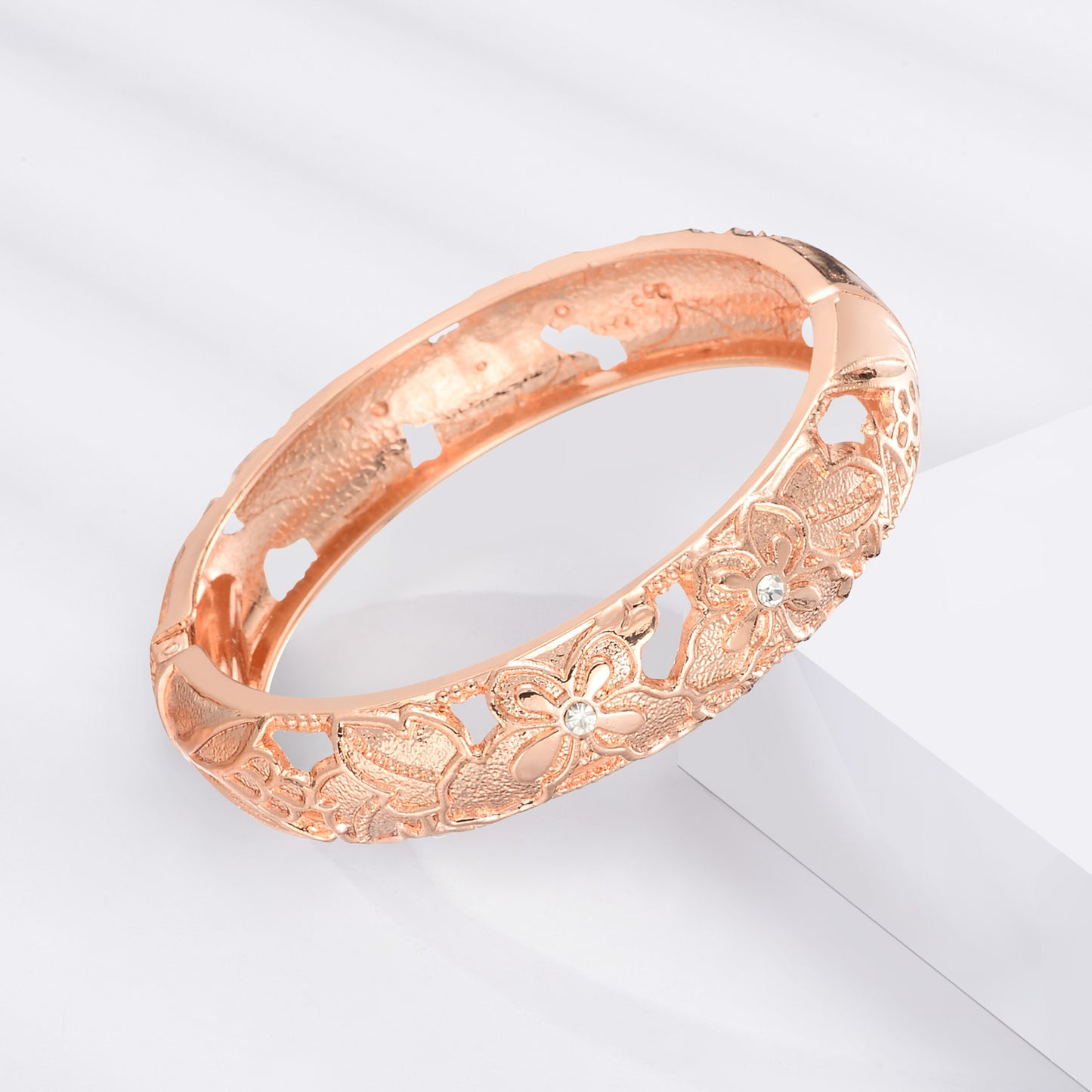 UJOY Set of Fashion Cloisonne Bracelets Gold Plated Butterfly Filigree Enameled Womens Gifts Bangles