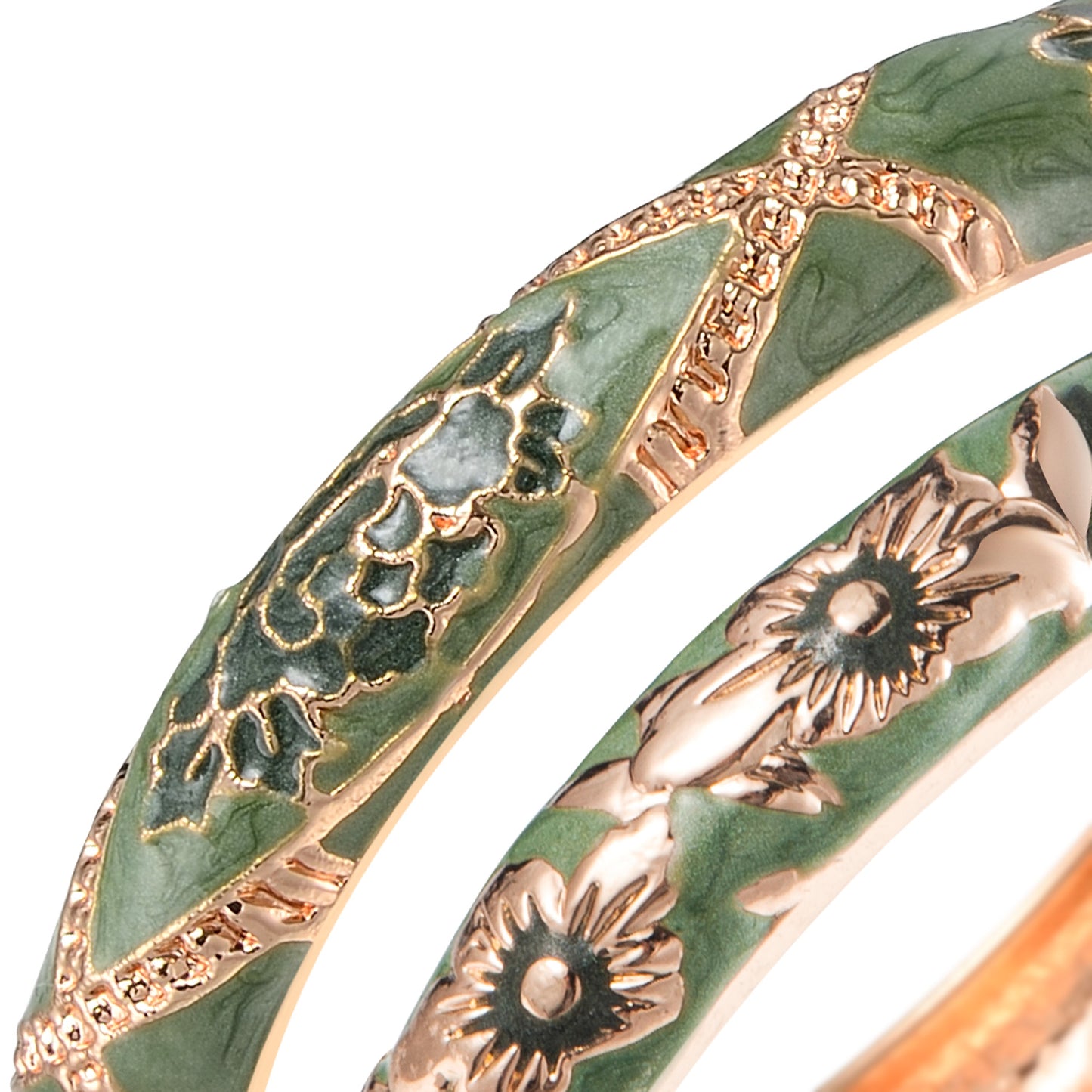 UJOY Designer Indian Style Cloisonne Bracelets Openable Cuff Enameled Bangles Set Jewelry Gift for Women and Girls