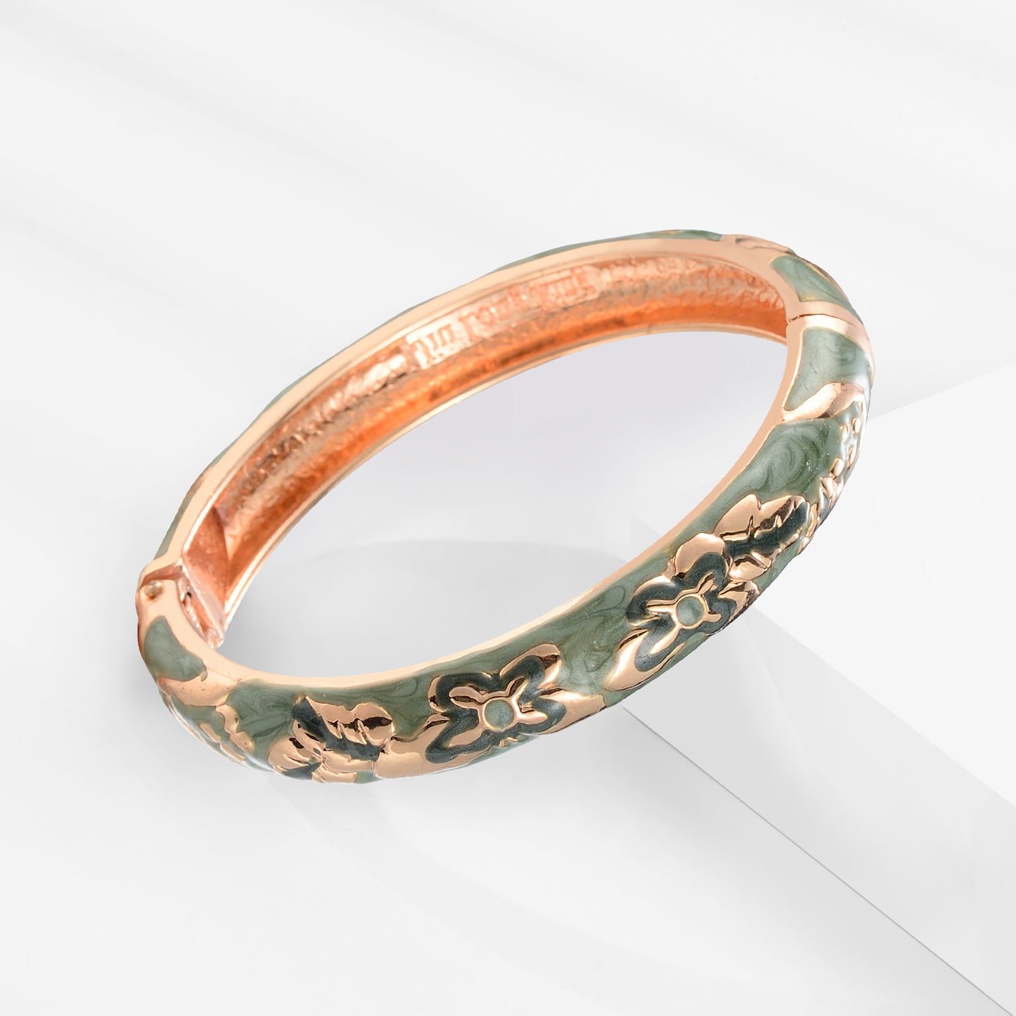 UJOY Handcrafted Cloisonne Bangle Bracelets Golden Dragonfly Enamel Metal Handcuff Jewelry Set Box Gift for Women