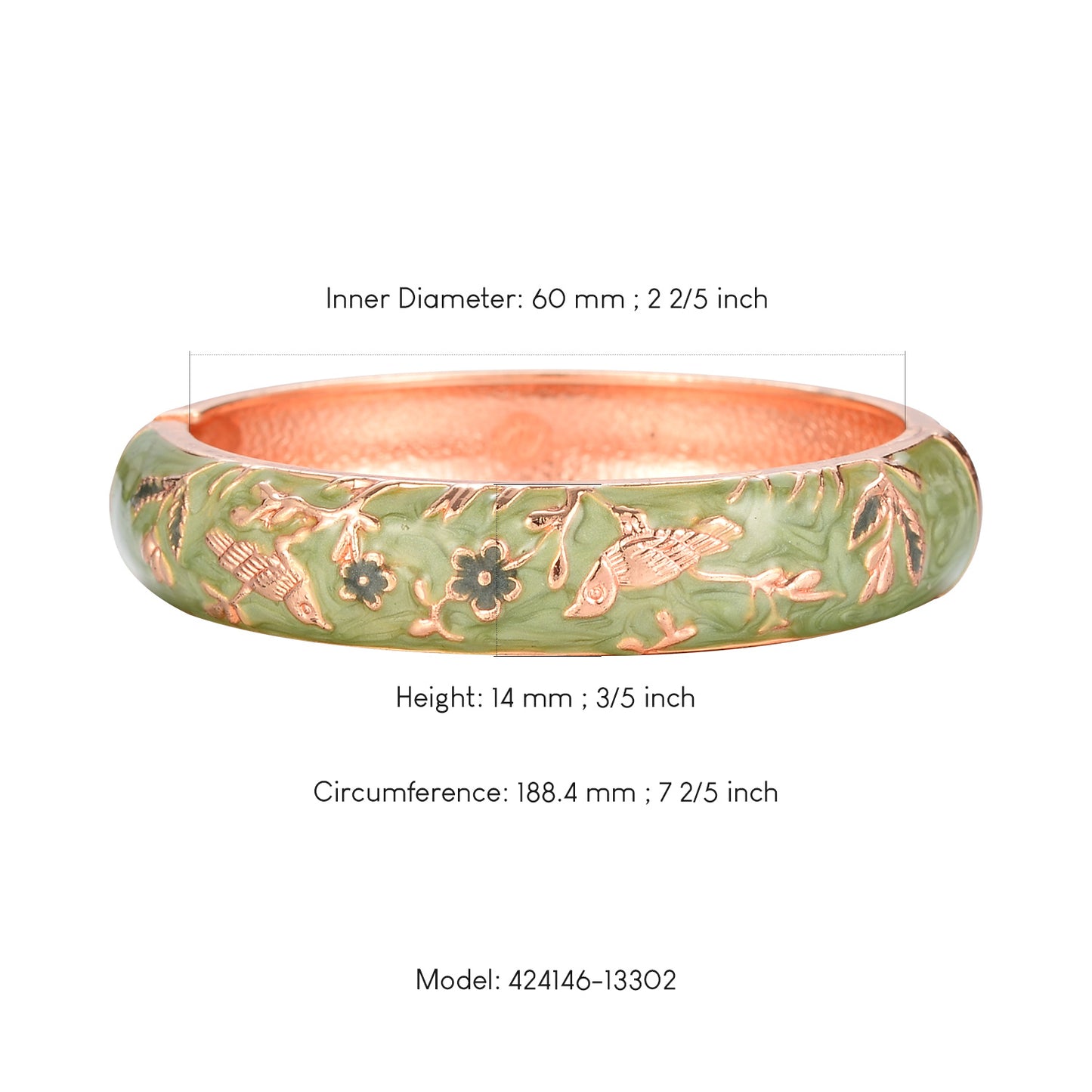 UJOY Colors Handcraft Jewelry Cloisonne Bracelet Enamel Bird Flower Spring Hinged Womens Bangles