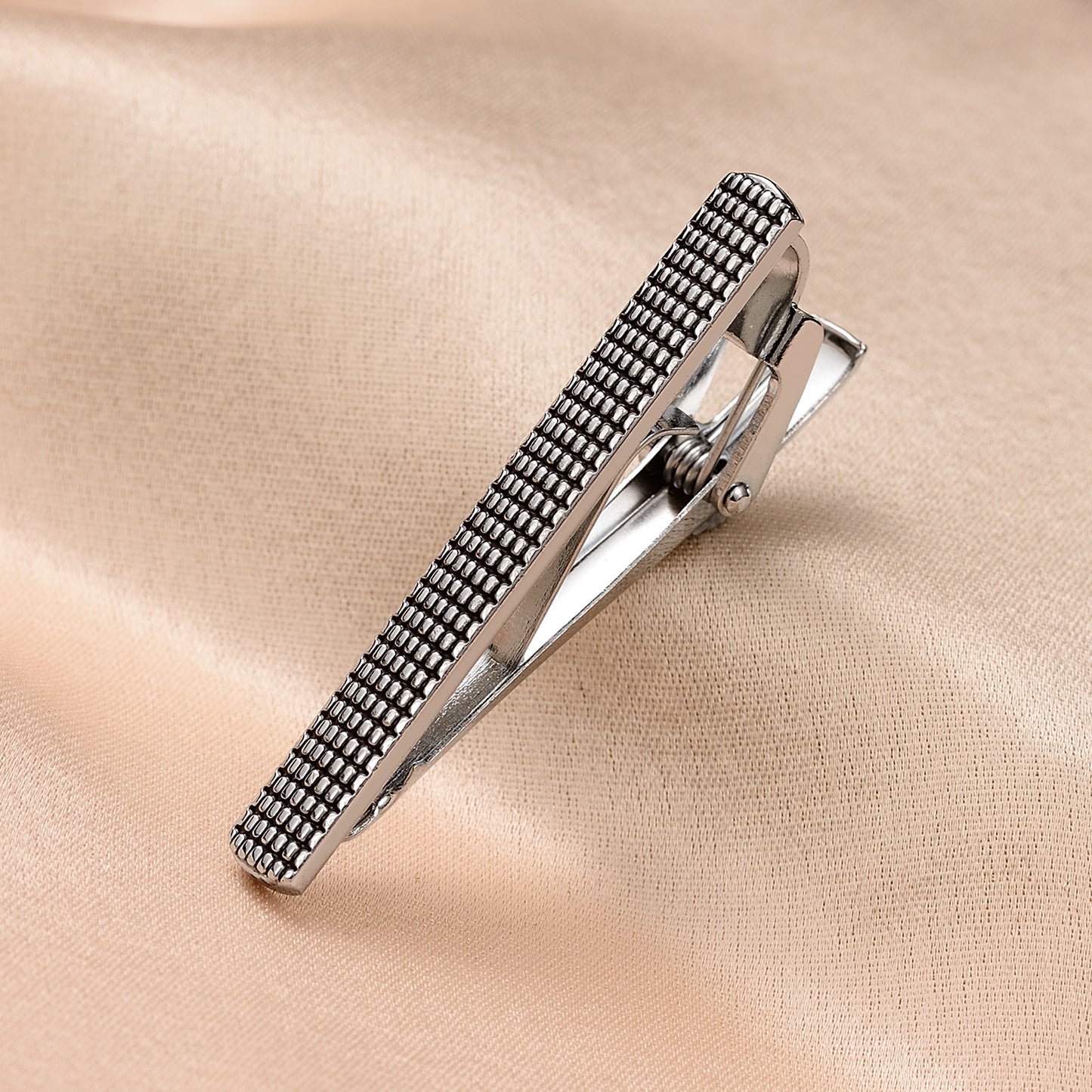 UJOY Tie Clips for Men, 3 Pcs Tie Bars Pinch Clip Set Silver Black 2.3 Inches Business Shirt Necktie Parts