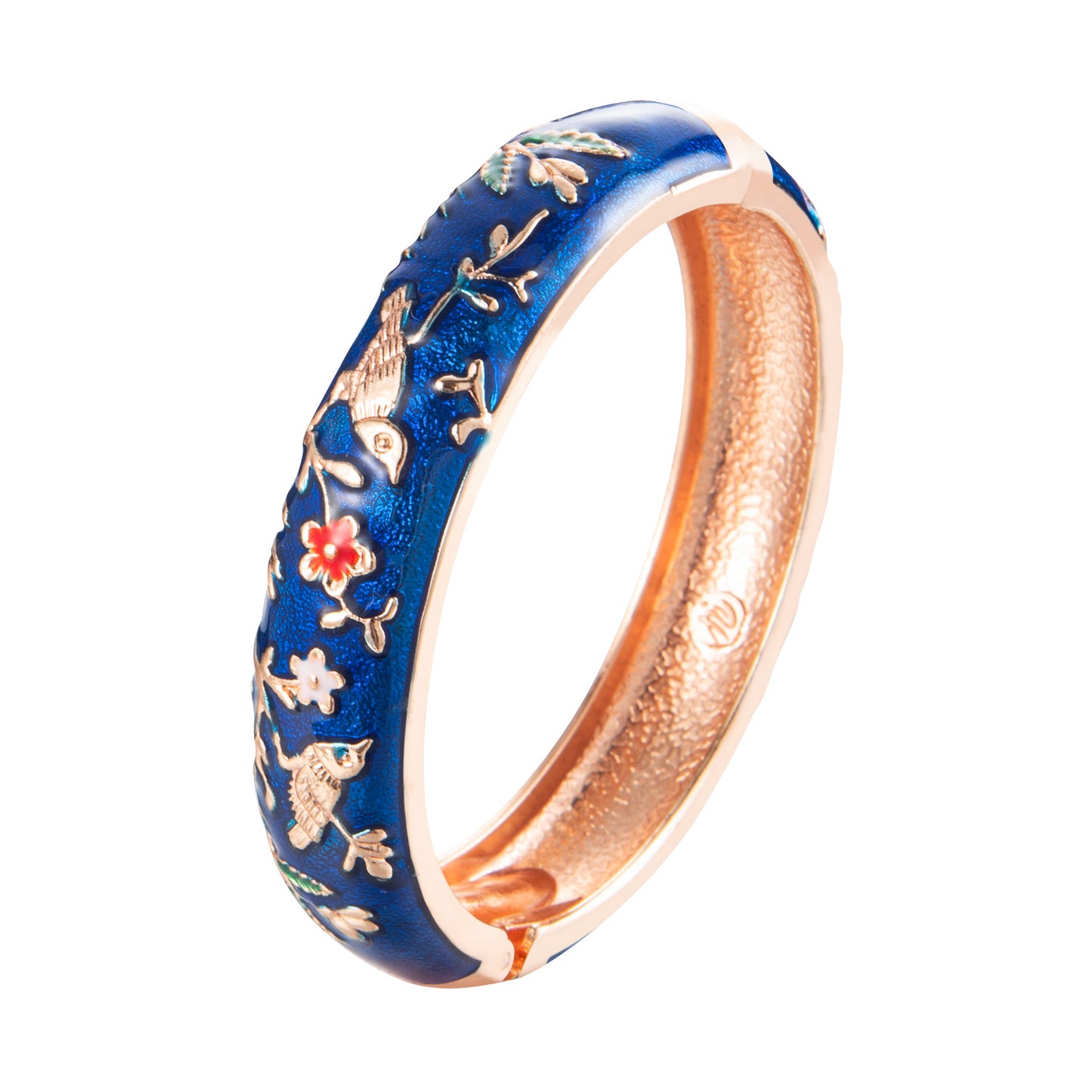 UJOY Colors Handcraft Jewelry Cloisonne Bracelet Enamel Bird Flower Spring Hinged Womens Bangles