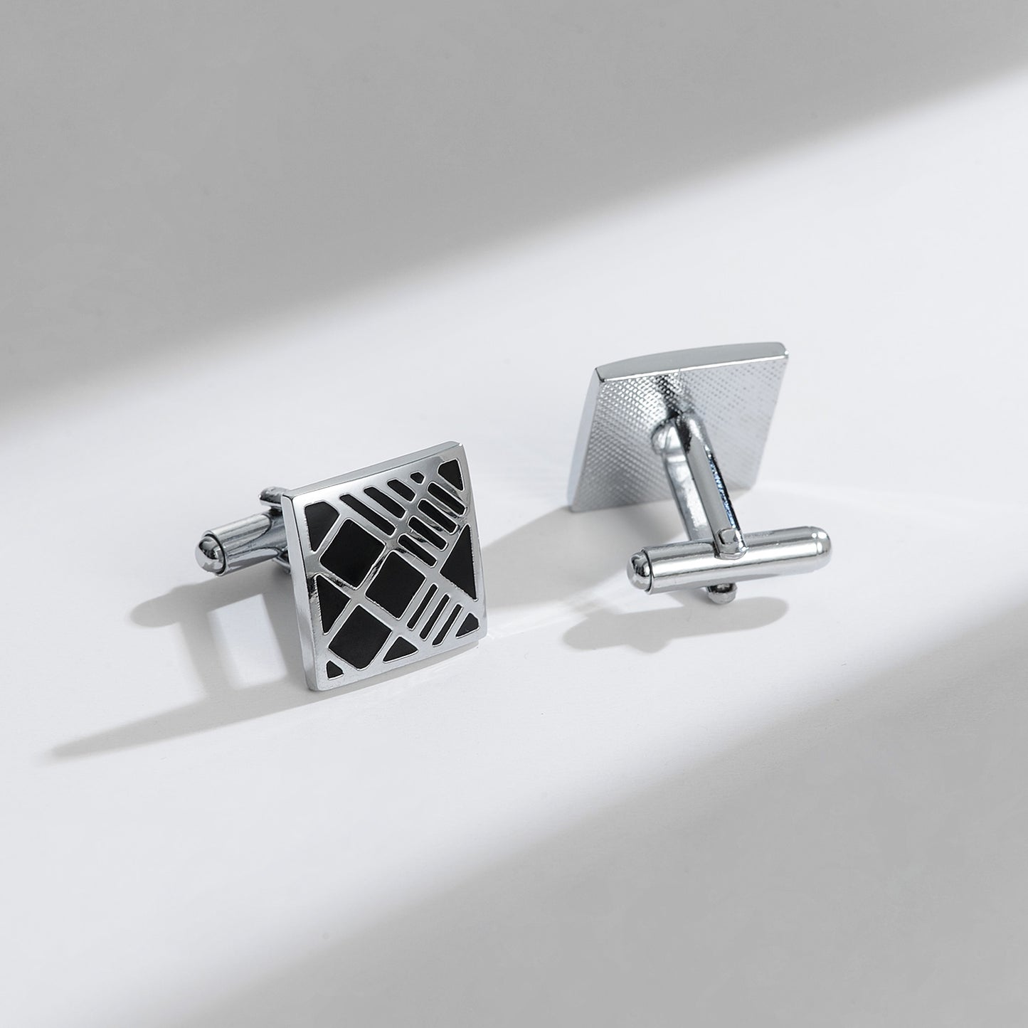 UJOY Cufflinks and Studs Set Blanks Round 4 Colors Shirt Tuxedo Buttons Packed in Cufflink Box for Men