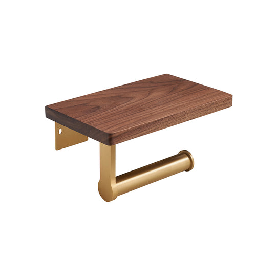 SARIHOSY Paper Towel Holders Walnut Wood with High Quality Gold Plated Zinc Alloy Holder for Bathroom 104-GD