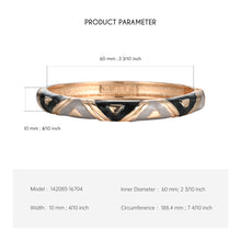 Load image into Gallery viewer, UJOY Cloisonne Bangle Black and Gray Triangle Pattern Bracelet Gifts for Women Girls