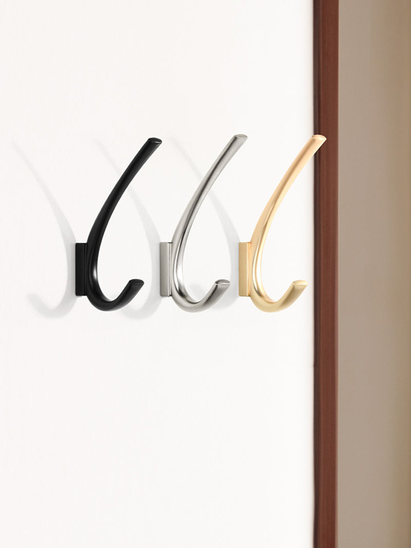 SARIHOSY Classic Modern Simple Coat Hook Black Gold Silver 3 Colors Available Wall Mounted Wall Hook for Hanging Cloth Hat Bag Key 7770