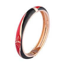 Load image into Gallery viewer, UJOY Cloisonne Bangle Pink Blue Gradient Rose Gold Bracelet Gifts for Women Girls 319105