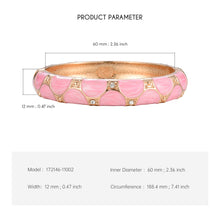 Load image into Gallery viewer, UJOY Cloisonne Bangle Pink Green Black Gold Striped Bracelet Women Classic Metal Bracelet 172146