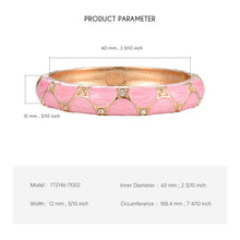 Load image into Gallery viewer, UJOY Cloisonne Bangle Pink Green Black Gold Striped Bracelet Women Classic Metal Bracelet 172146