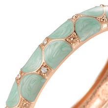 Load image into Gallery viewer, UJOY Cloisonne Bangle Pink Green Black Gold Striped Bracelet Women Classic Metal Bracelet 172146