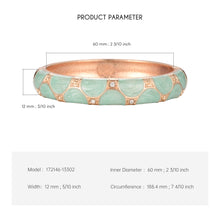 Load image into Gallery viewer, UJOY Cloisonne Bangle Pink Green Black Gold Striped Bracelet Women Classic Metal Bracelet 172146
