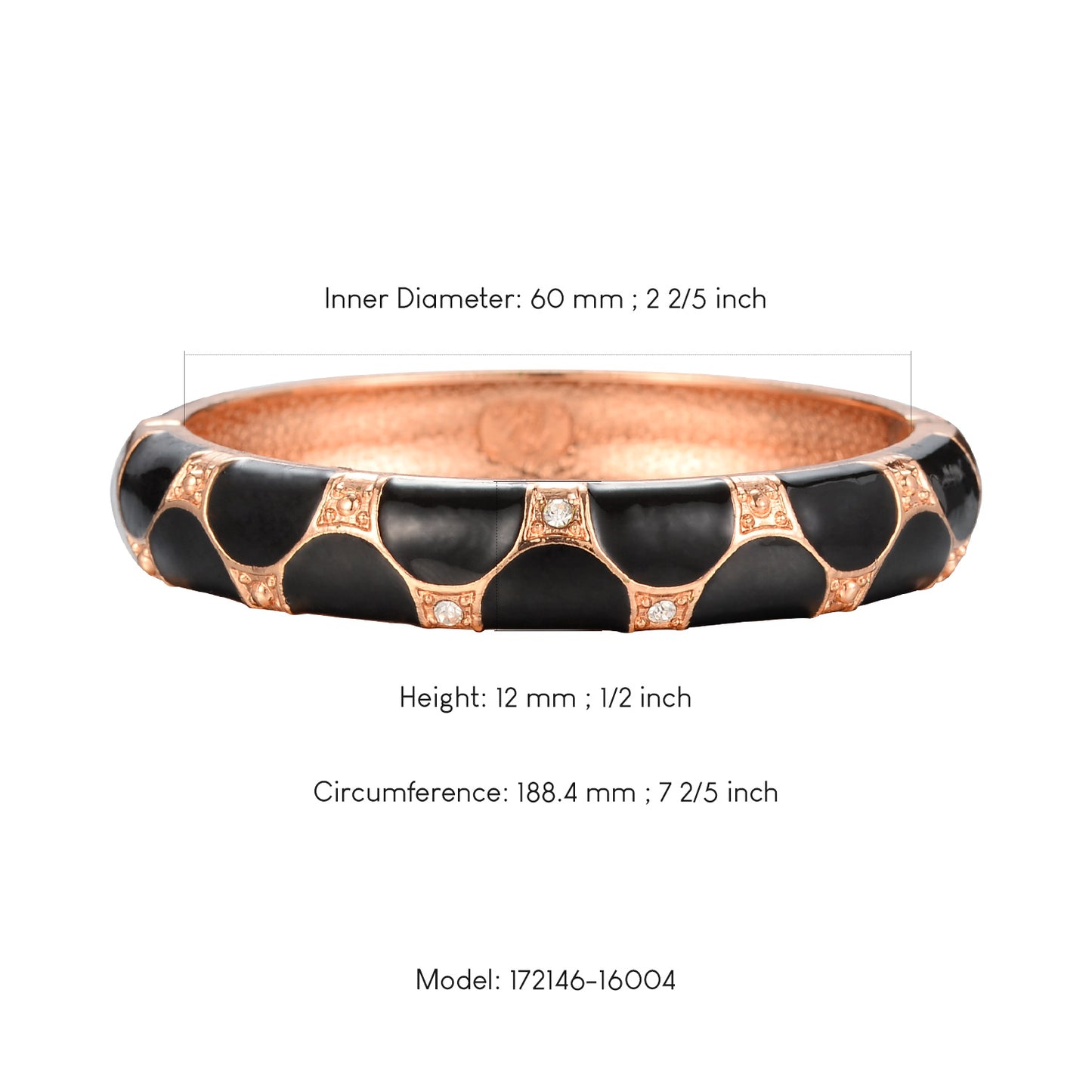 UJOY Cloisonne Bangle Pink Green Black Gold Striped Bracelet Women Classic Metal Bracelet 172146