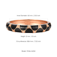 Load image into Gallery viewer, UJOY Cloisonne Bangle Pink Green Black Gold Striped Bracelet Women Classic Metal Bracelet 172146