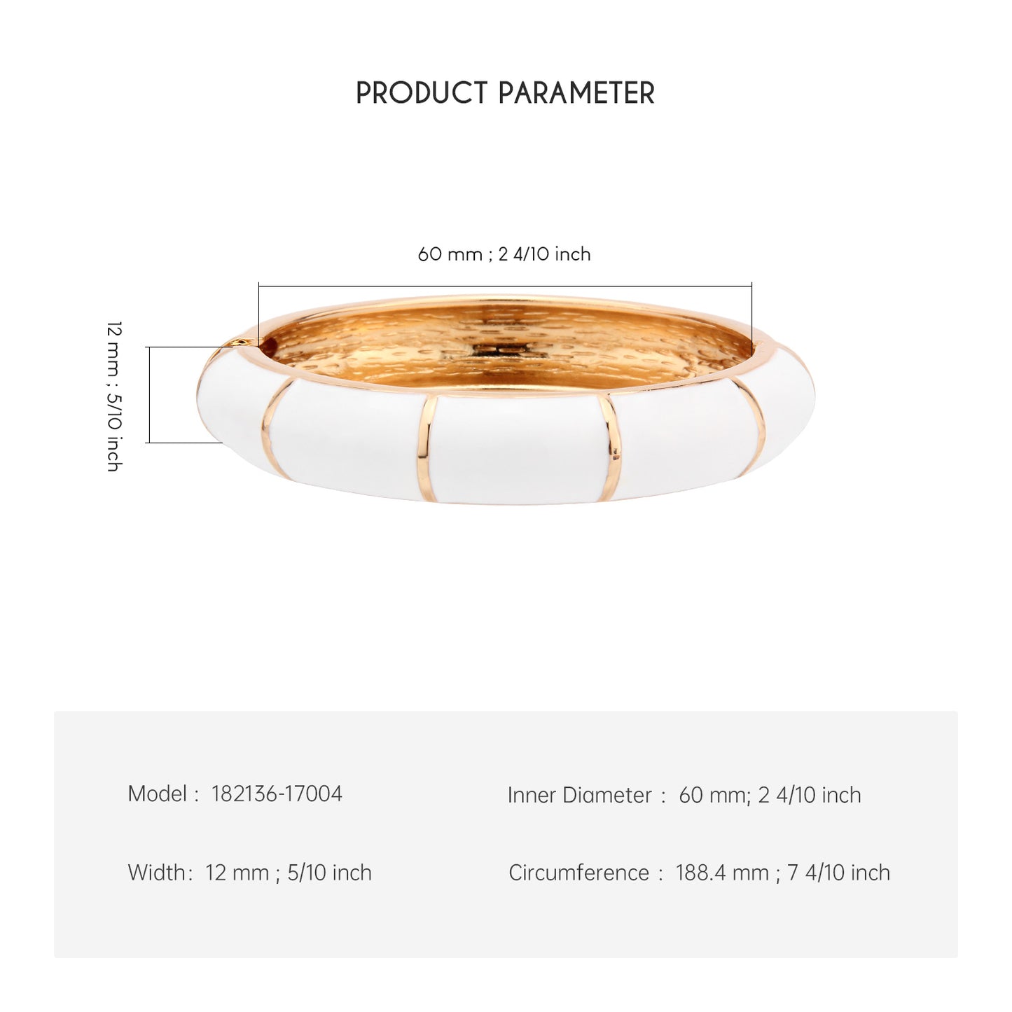 UJOY Cloisonne Bangle Elegant White Porcelain Bracelet with Gold Bangles for Women Gifts Bracelet Gifts for Women