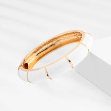 Load image into Gallery viewer, UJOY Cloisonne Bangle Elegant White Porcelain Bracelet with Gold Bangles for Women Gifts Bracelet Gifts for Women